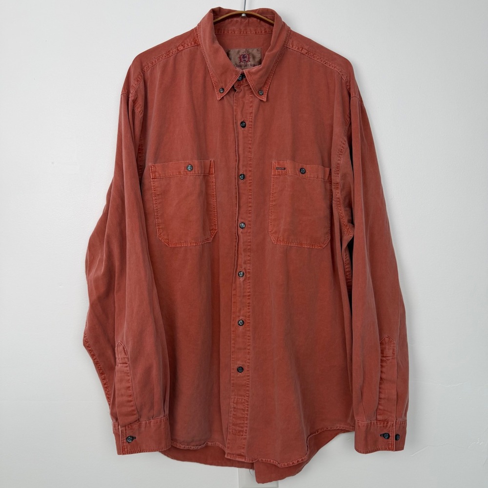 The Territory Ahead Mens Large Red Cotton Canvas Button Down Utility Shirt L